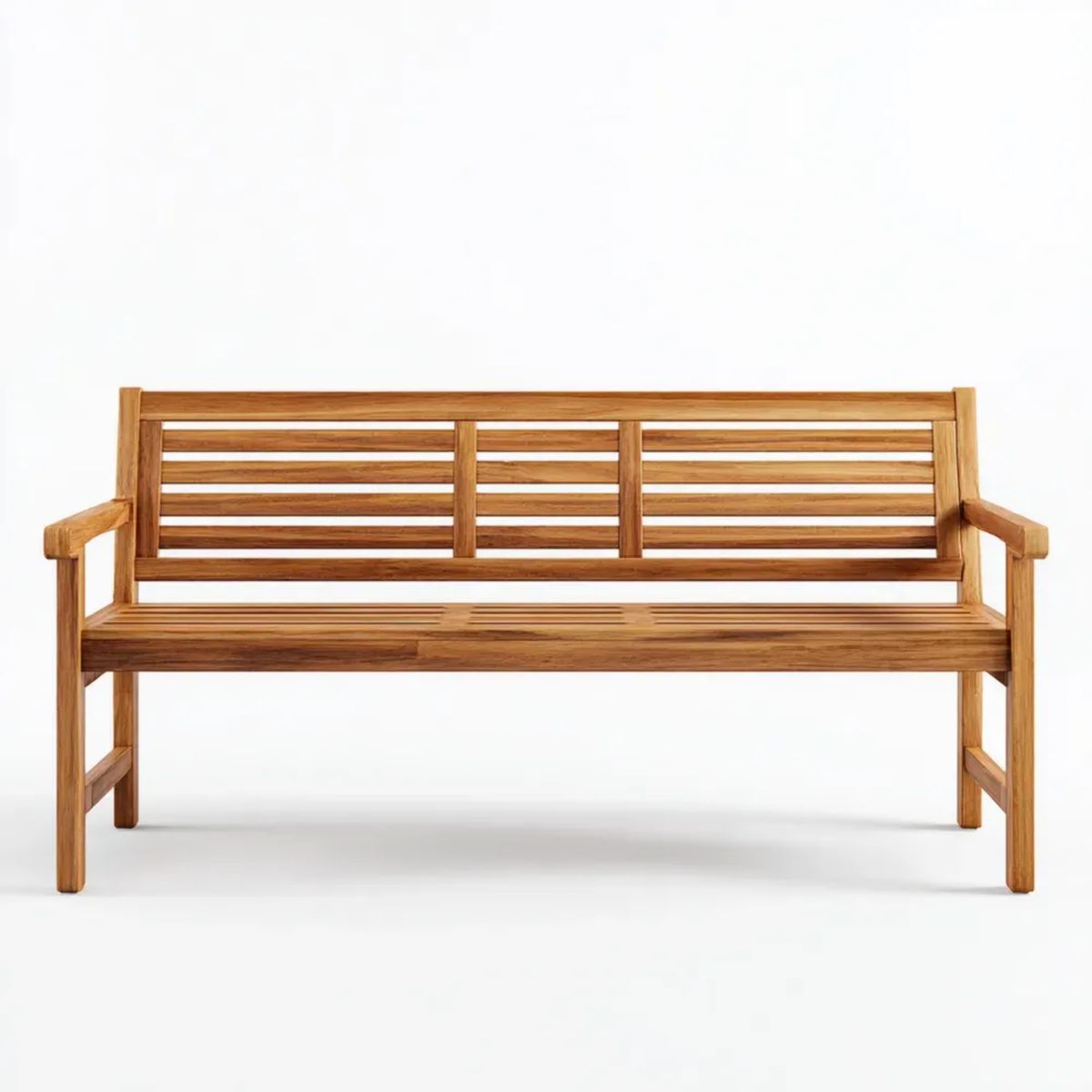 Ławka ogrodowa, Ogród Ławka 3 prostokątna drewniana lakierowana brązowa akacja 150 x 60 x 90 cm