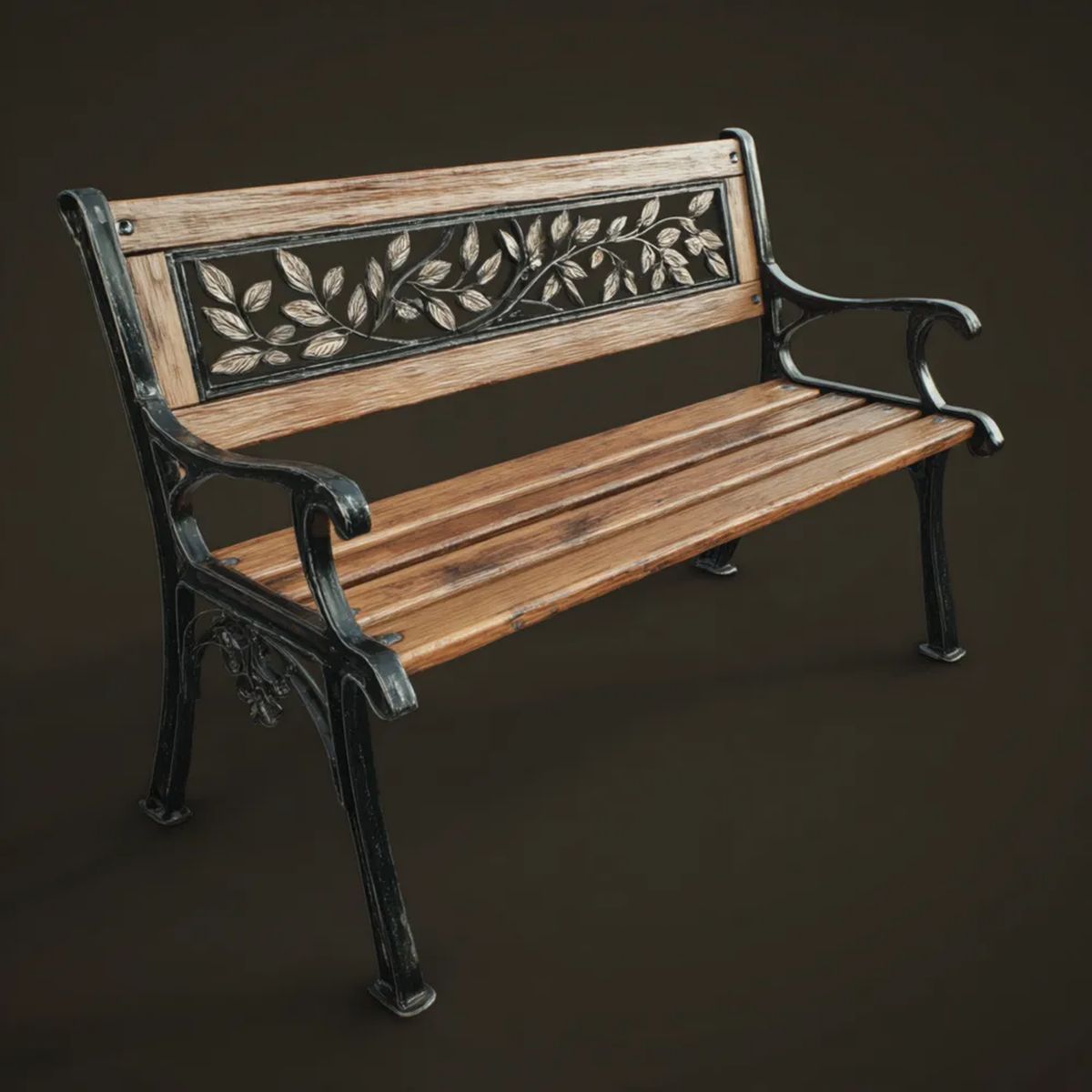 Ławka ogrodowa, 2 Seater Belaruard Ławka brązowa i czarna w Drewno i Iron, 122 x 62 x 83 cm