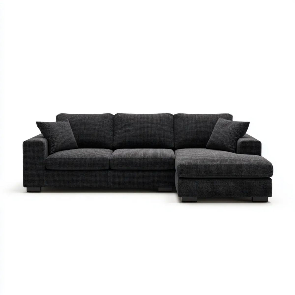 Sofa, 3-osobowa poliestrowy sofa z prostokątnym kątem 260 x 160 x 85 cm