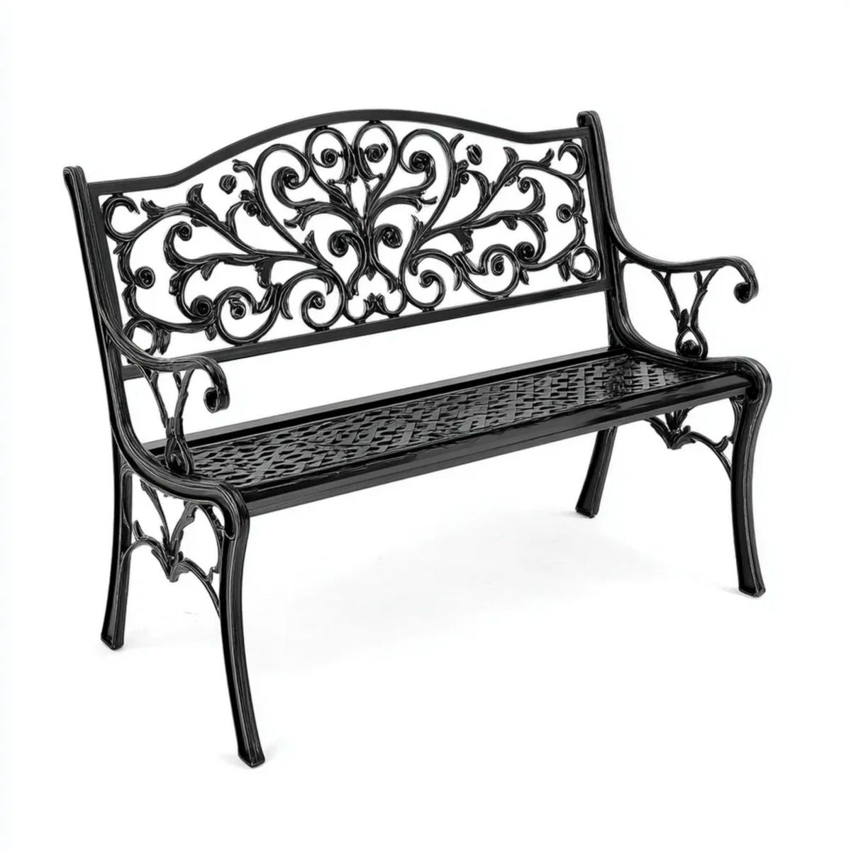 Ławka ogrodowa, Ogród Ławka 2 czarny Aluminium Fotele 100 x 54 x 80 cm