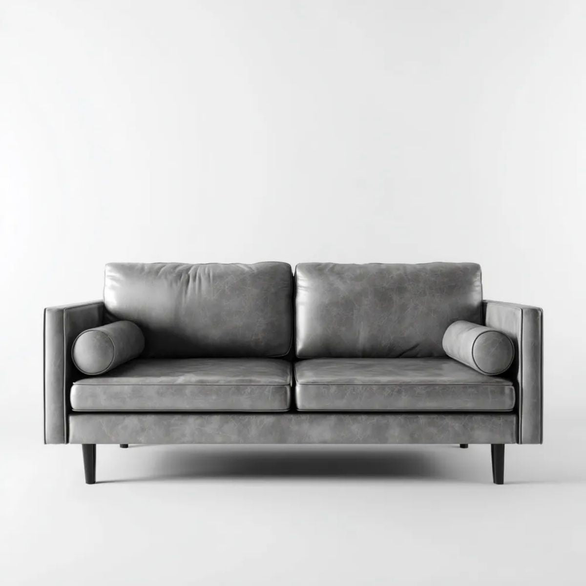 Sofa, 2-osobowa sofa solarium szary antracyt skóra poliuretanowa 160 x 85 x 85 cm