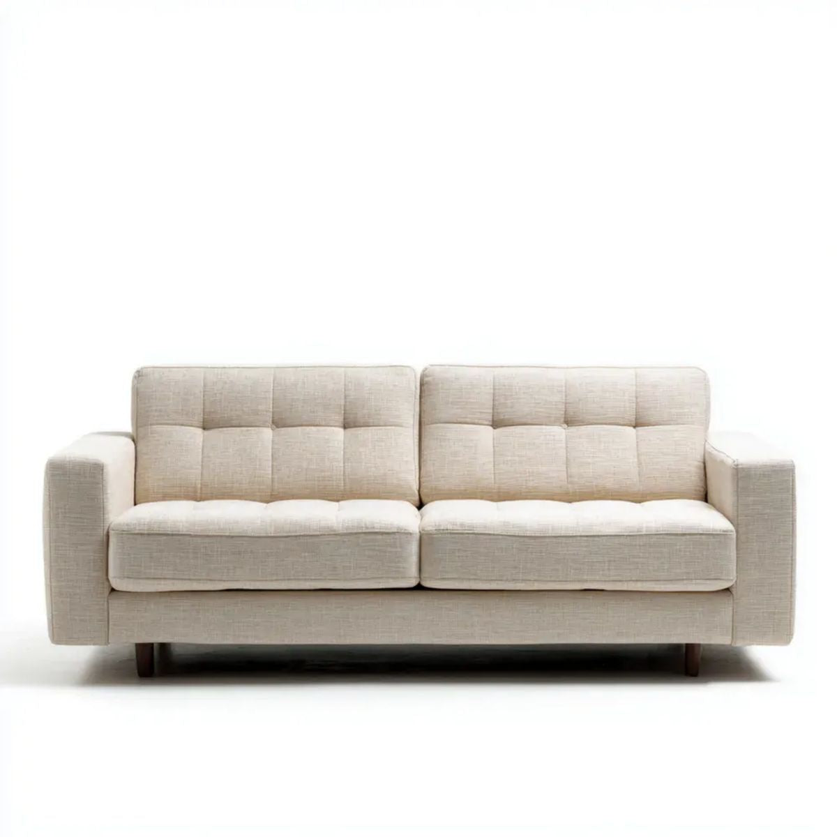 Sofa, 2-osobowa w beżowym poliestrze, 198 x 88 x 84 cm