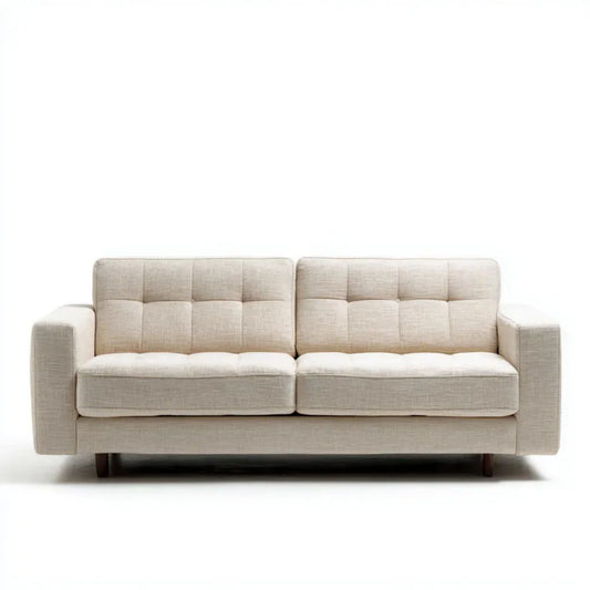 Sofa, 2-osobowa w beżowym poliestrze, 198 x 88 x 84 cm