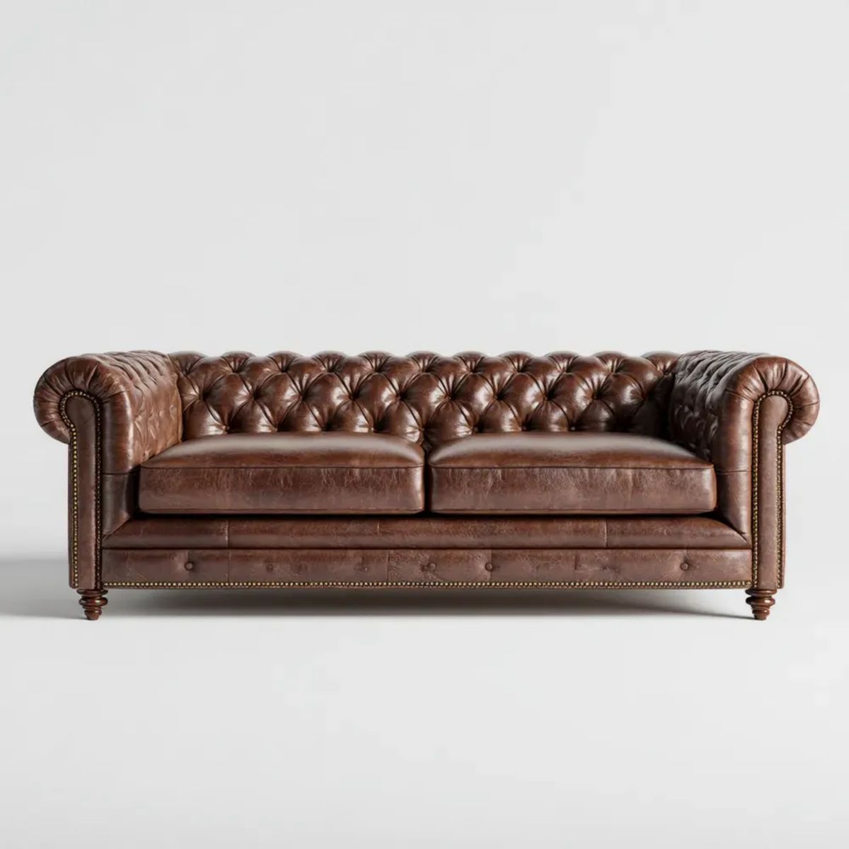 Sofa, Bethleboard 3 Bethlebry Brązowy skóra sofa PU 210 x 90 x 75 cm