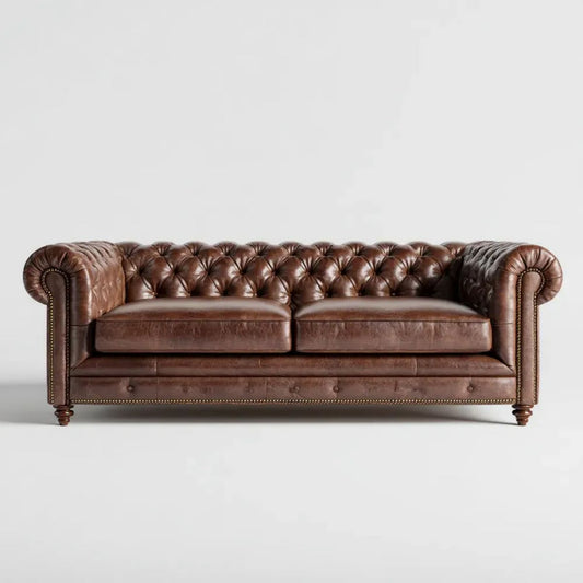 Sofa, Bethleboard 3 Bethlebry Brązowy skóra sofa PU 210 x 90 x 75 cm