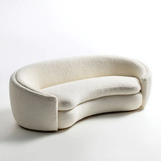 Sofa, 2-osobowa sofa fotelik zaokrąglony w klamrze poliestrowej 160 x 85 x 72 cm