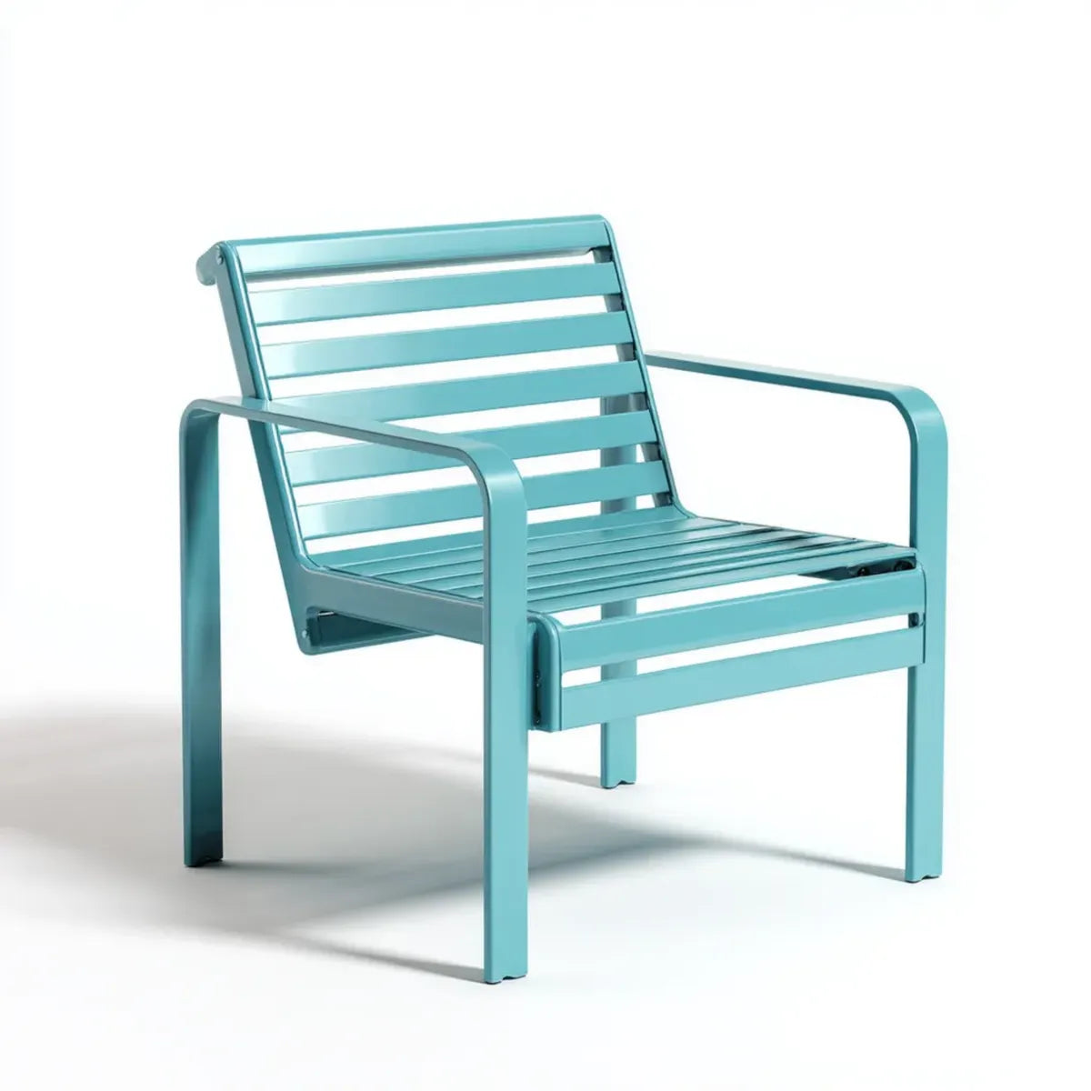 Fotel wypoczynkowy, Turkusowy fotel ogrodowy 73 x 65 x 88 cm w prostokątnym aluminium
