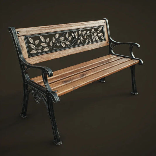 Ławka ogrodowa, 2 Seater Belaruard Ławka brązowa i czarna w Drewno i Iron, 122 x 62 x 83 cm