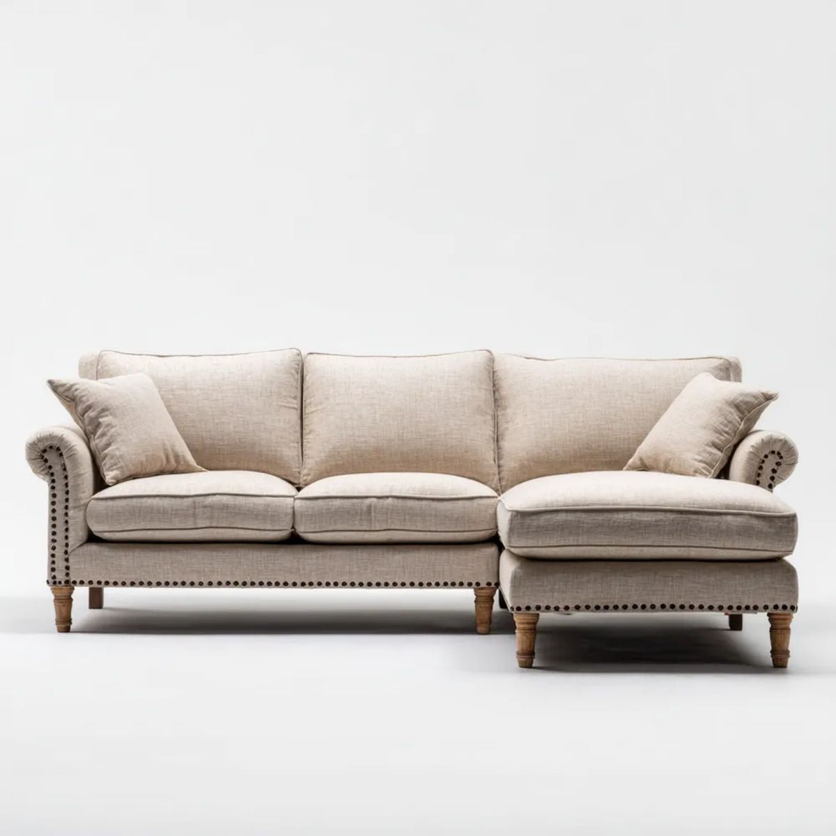 Sofa, 3-osobowa poliestrowy sofa z melioranem, 280 x 165 x 90 cm